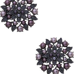 Elegant Faux Pearl and Rhinestone Shoe Clips